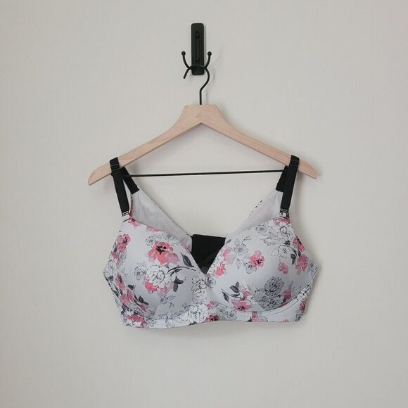 Torrid Dream Wire-Free Boost Push-Up Bra in Frida Floral Pearl Blue Size 42D - Picture 6 of 12